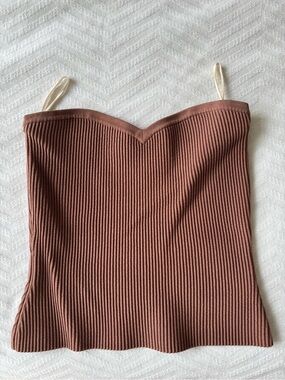 Babaton Mauve Ribbed Tube Top with Removable Straps